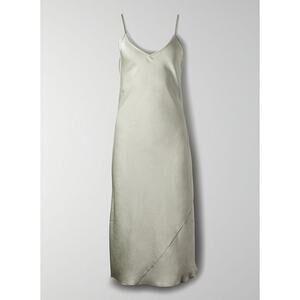 Wilfred 'Only' Green Slip V Neck Satin Dress Size S